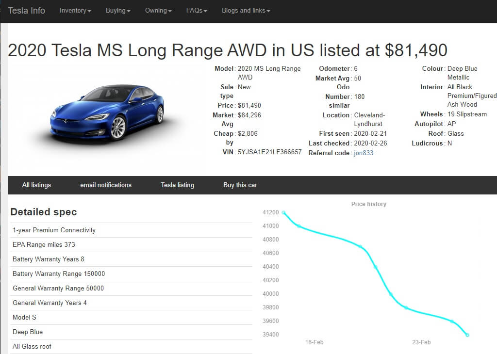 search tesla inventory nationwide