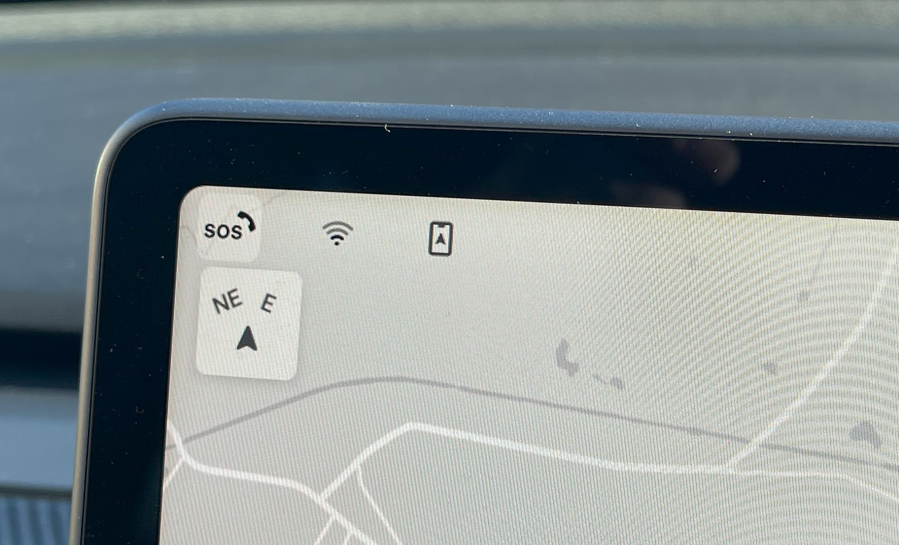 Tesla location request screen icon