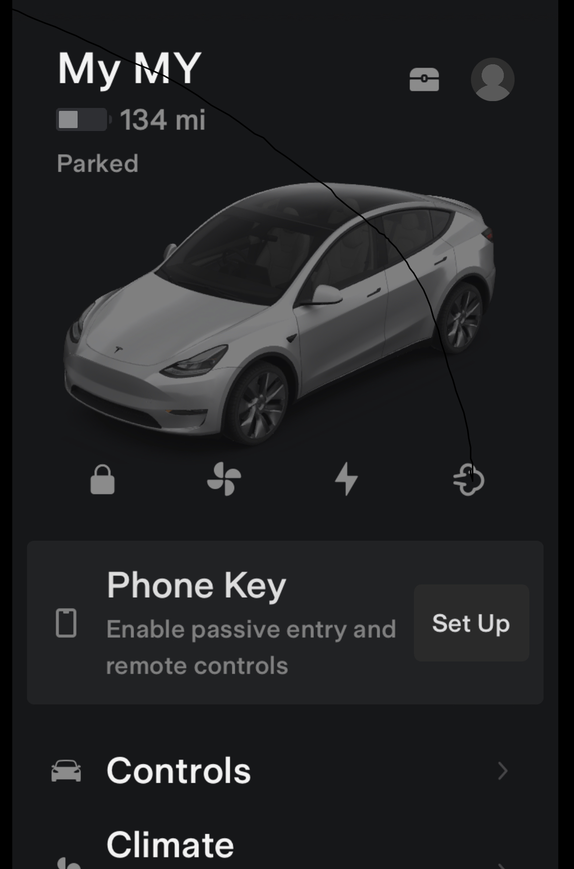 Tesla Phone Key awaiting setup