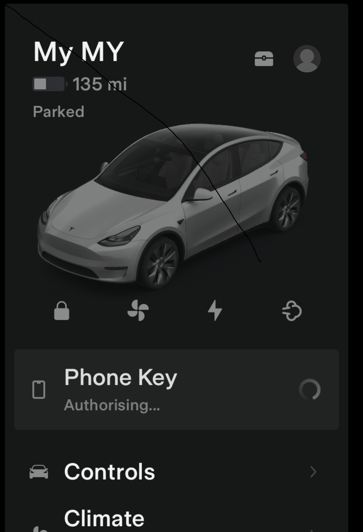 Tesla Phone Key authorising