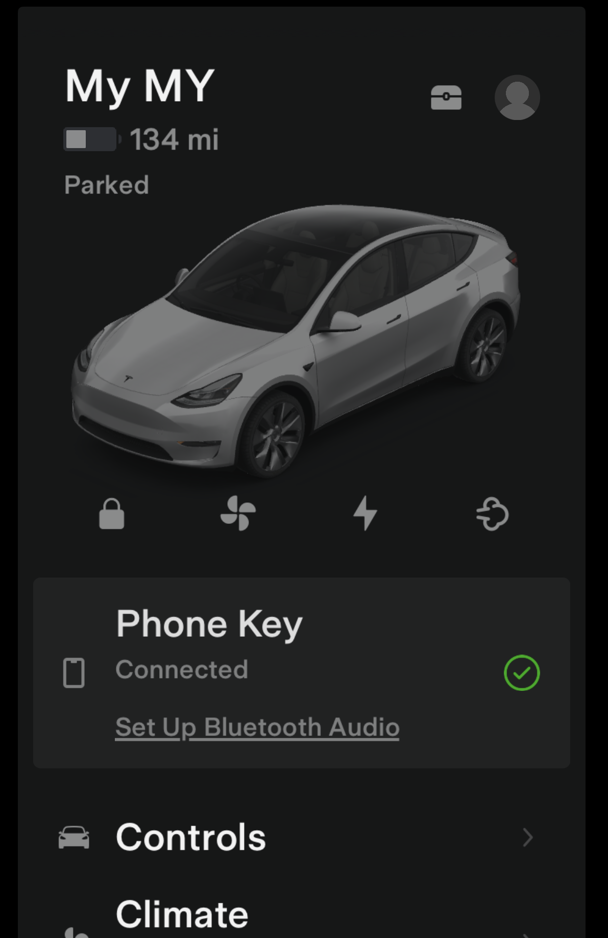 Tesla Phone Key connected
