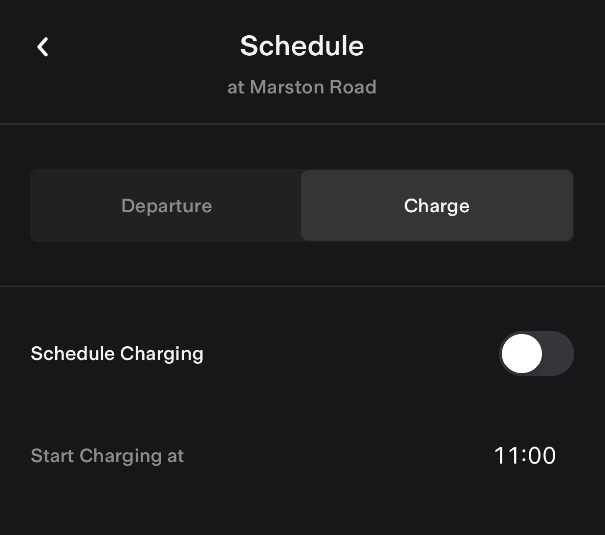 Tesla schedule start charging
