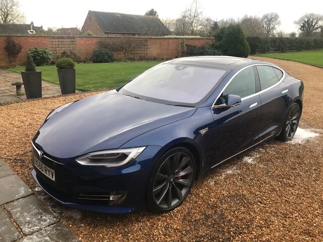 A freshly cleaned Tesla