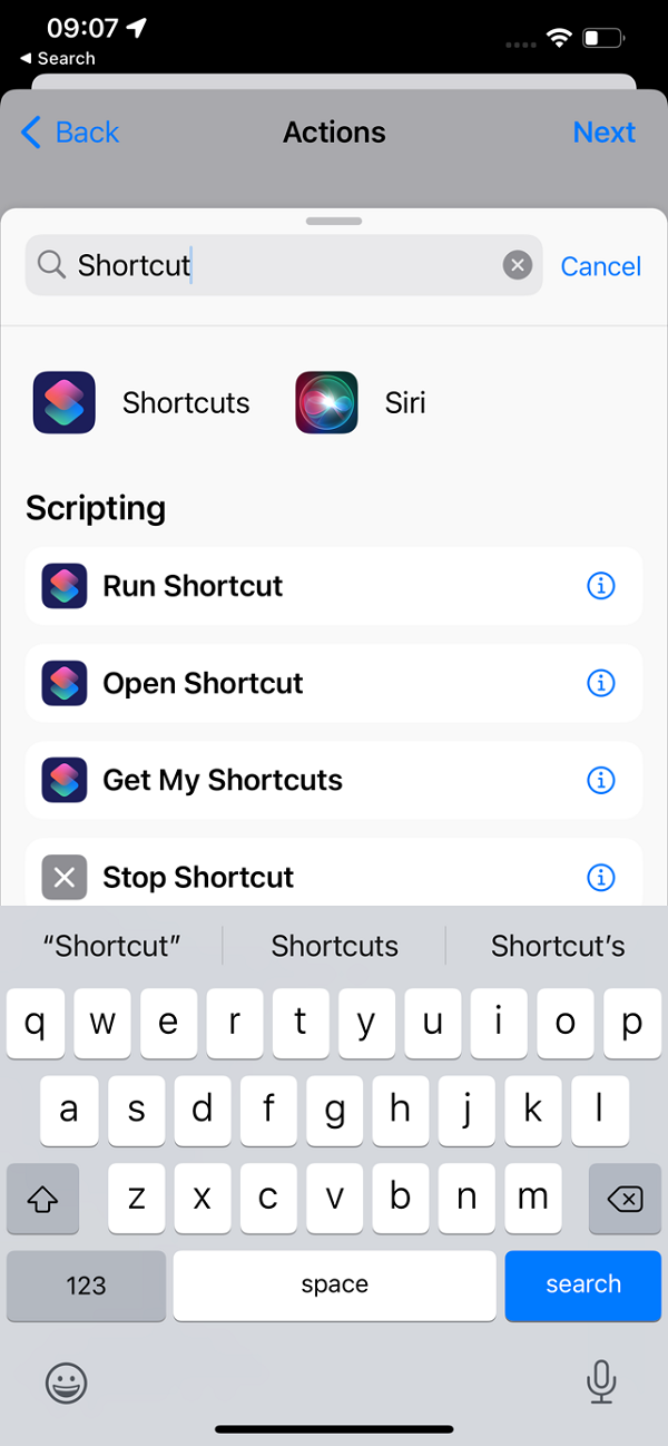 Apple automation using shortcuts