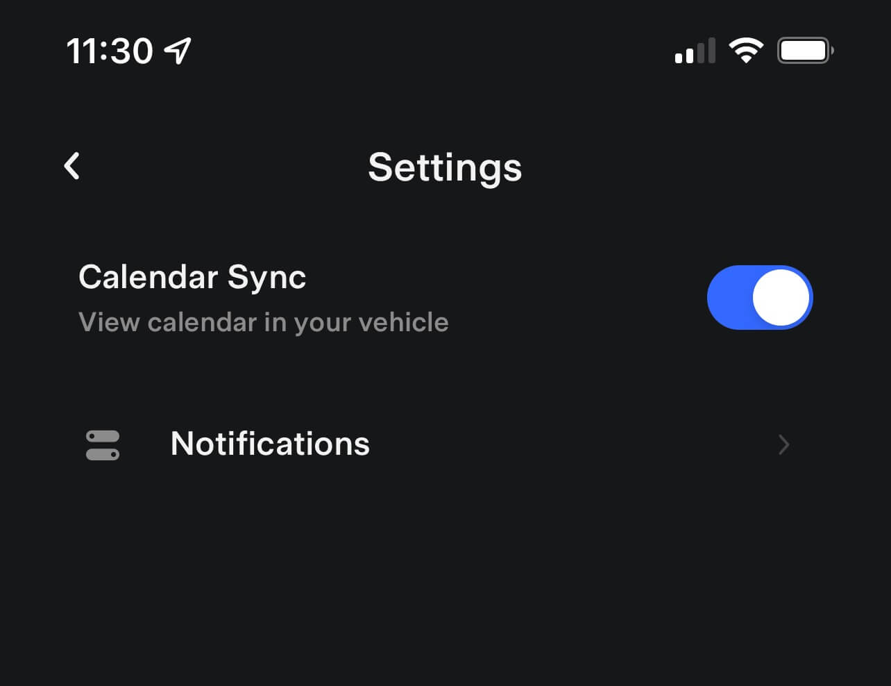 Phone calendar access in your Tesla