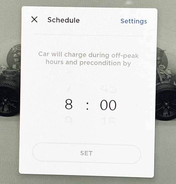 Set Tesla departure time irrespective of charging.